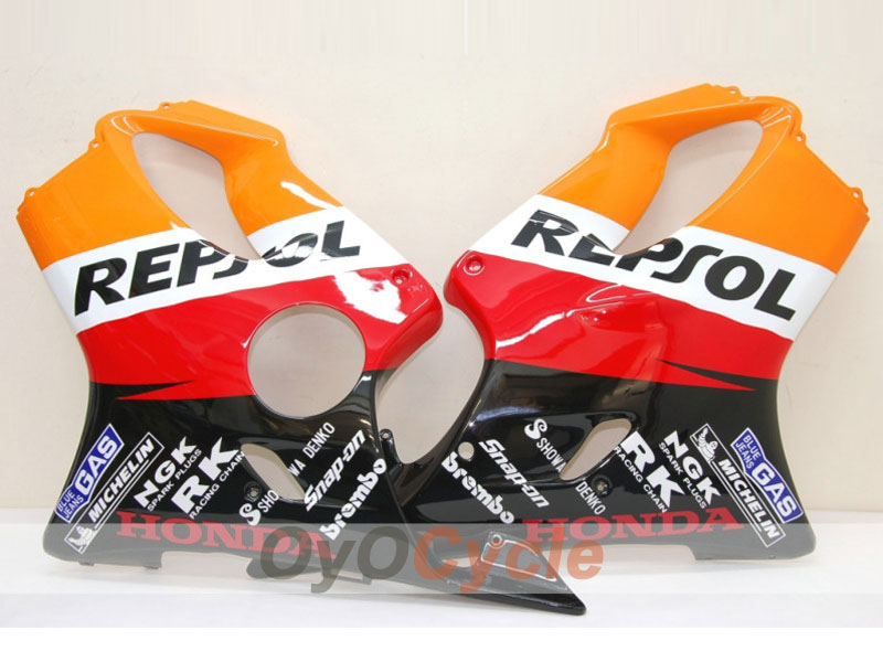 Injection Fairing kit for 01-03 CBR600F4i - Orange, Black - MICHELIN, Repsol #OYO87900190