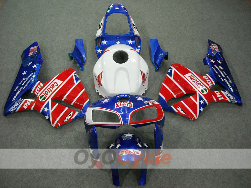 Injection Fairing kit for 05-06 CBR600RR - Red, Blue - Castrol #OYO87900234 Main image