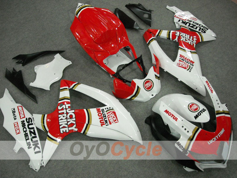 Injection Fairing kit for 08-10 GSX R600 - Red, White - Lucky Strike, MICHELIN, MOTUL #OYO87901641 Secondary image