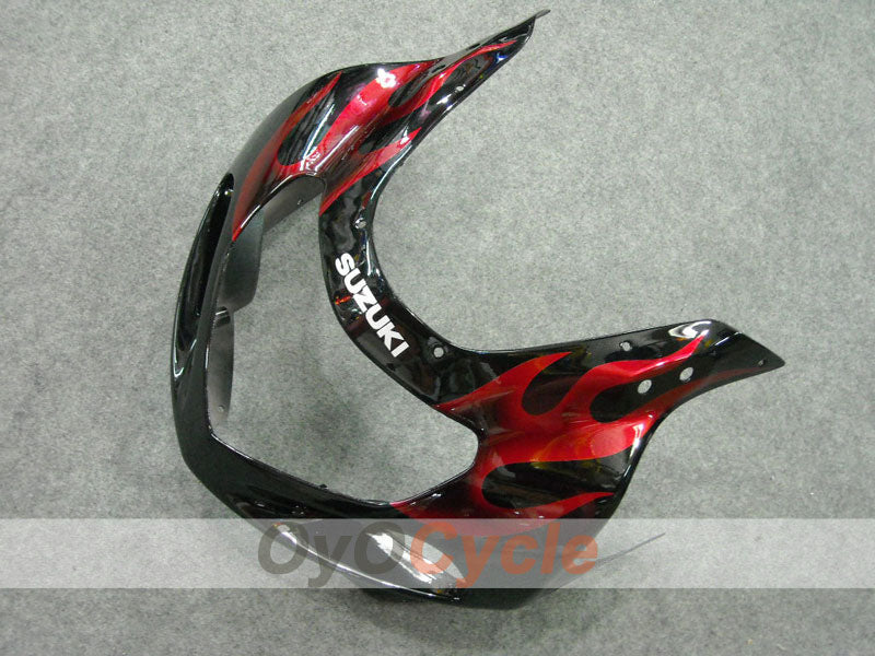 Injection Fairing kit for 01-03 GSX R600 - Red, Black - Flame #OYO87901041