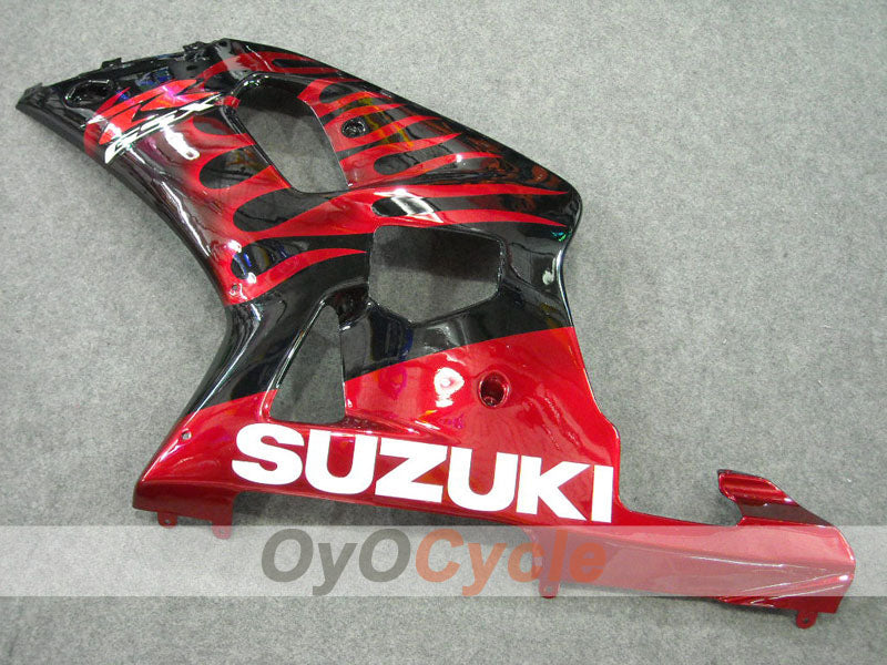 Injection Fairing kit for 01-03 GSX R600 - Red, Black - Flame #OYO87901041