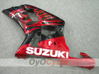 Injection Fairing kit for 00-03 GSX R750 - Red, Black - Flame #OYO87901040