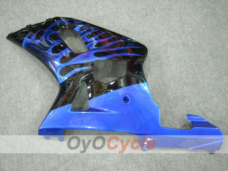 Injection Fairing kit for 01-03 GSX R600 - Blue, Black - Flame #OYO87901042