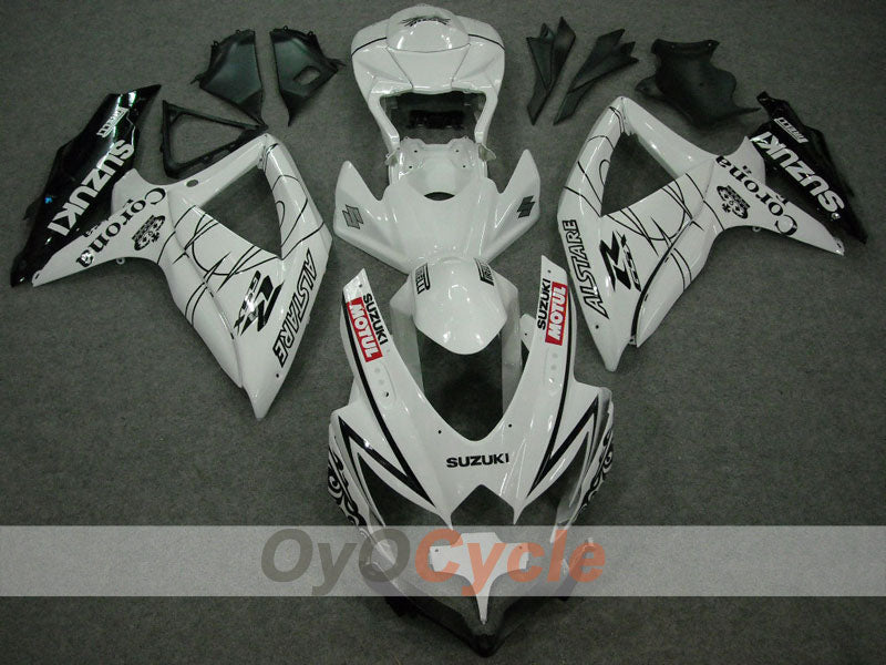 Injection Fairing kit for 08-10 GSX R750 - White, Black - Corona #OYO87901157