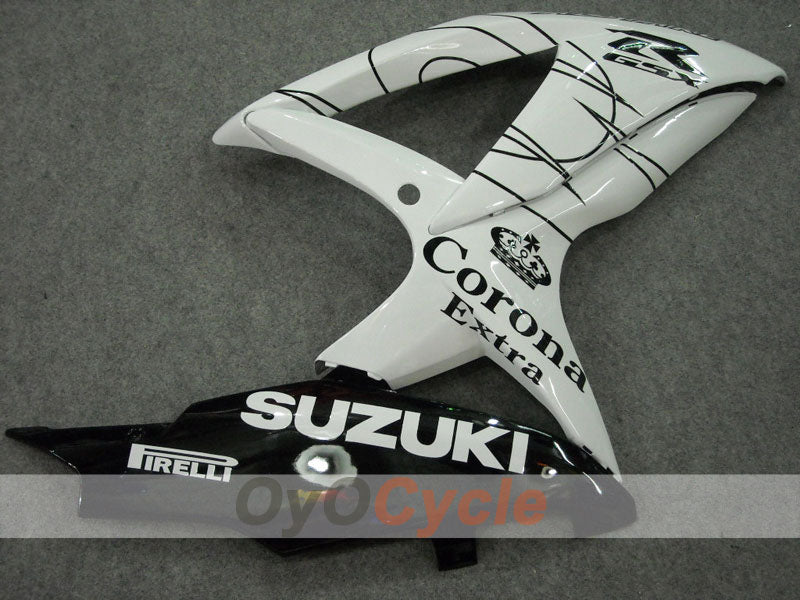 Injection Fairing kit for 08-10 GSX R600 - White, Black - Corona, MOTUL #OYO87901606