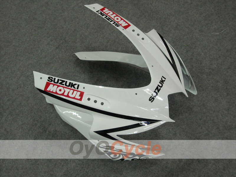 Injection Fairing kit for 08-10 GSX R600 - White, Black - Corona, MOTUL #OYO87901606