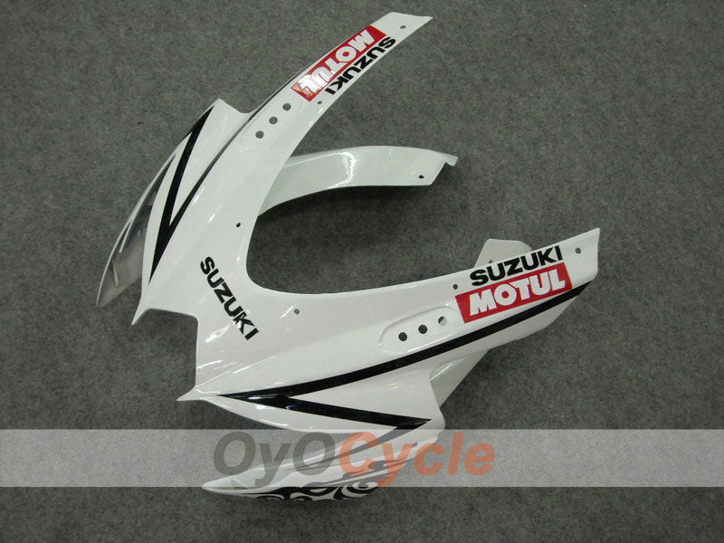 Injection Fairing kit for 08-10 GSX R600 - White, Black - Corona, MOTUL #OYO87901606