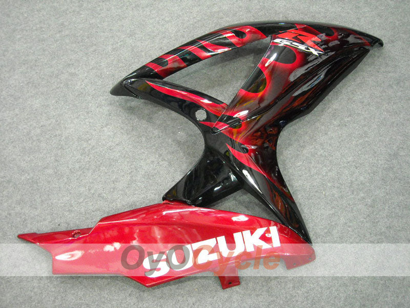 Injection Fairing kit for 08-10 GSX R750 - Red, Black - Flame #OYO87901429