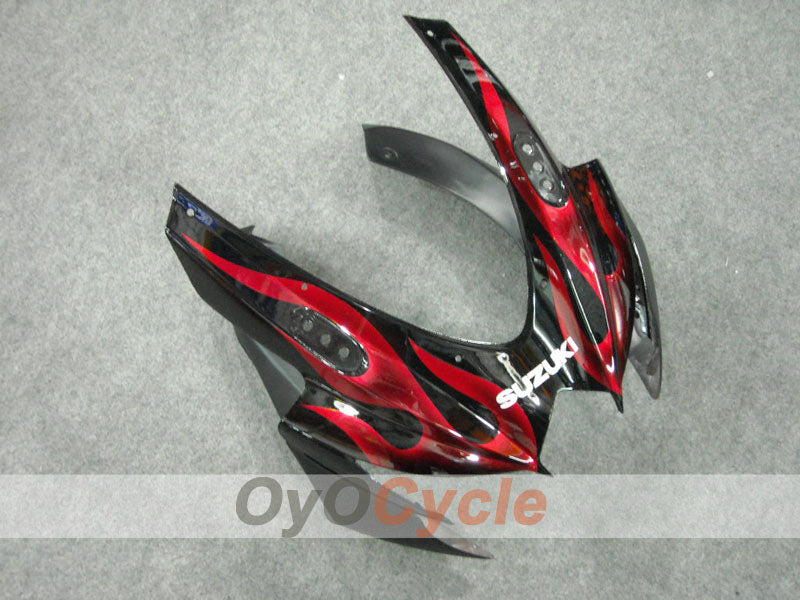 Injection Fairing kit for 08-10 GSX R750 - Red, Black - Flame #OYO87901429