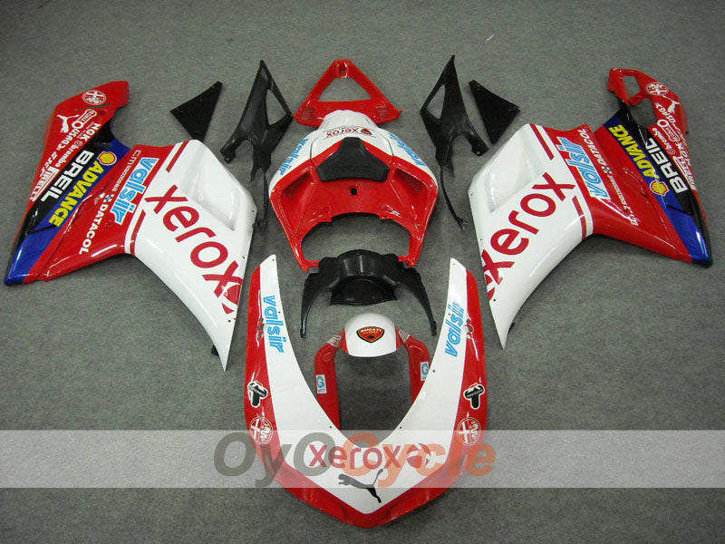 Injection Fairing kit for 08-13 Ducati 848 - Red, White - Xerox #OYO87902242