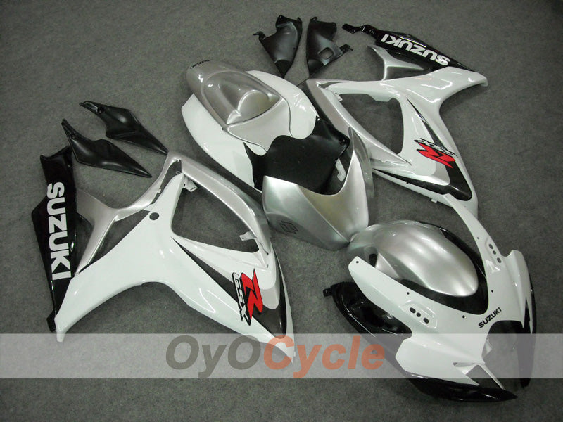 Injection Fairing kit for 06-07 GSX R600 - White, Silver - Factory Style #OYO87902877 Main image