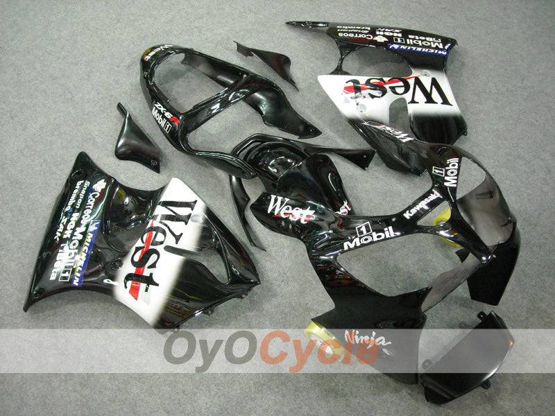 Fairing kit for 02-03 NINJA ZX-9R - White, Black - West #OYO87903055 Main image