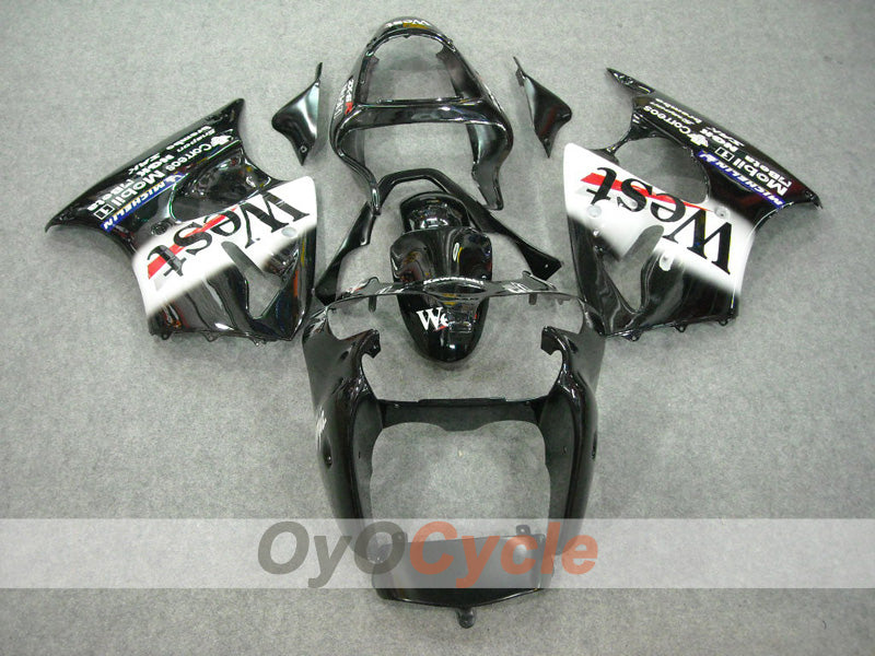 Fairing kit for 02-03 NINJA ZX-9R - White, Black - West #OYO87903055