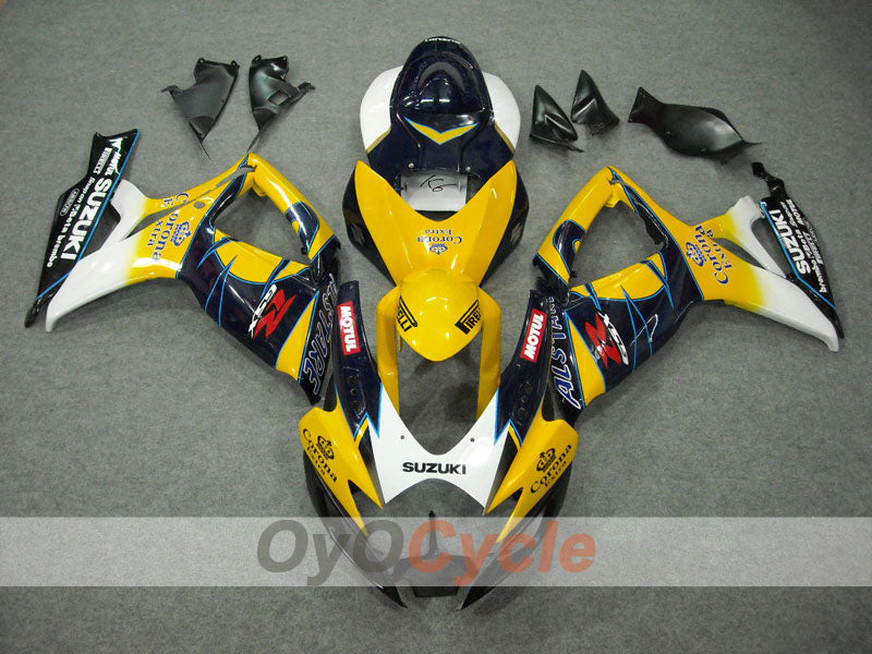 Injection Fairing kit for 06-07 GSX R600 - Yellow, Black - Corona, MOTUL #OYO87901430