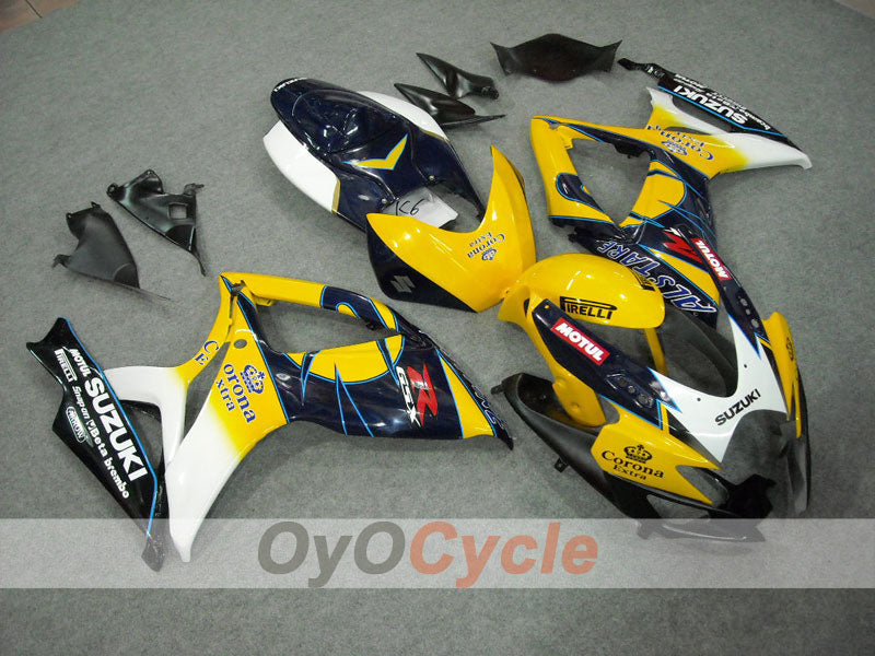 Injection Fairing kit for 06-07 GSX R600 - Yellow, Black - Corona, MOTUL #OYO87901430