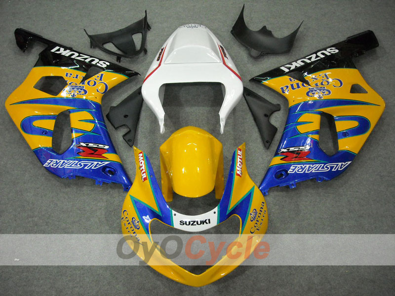 Injection Fairing kit for 00-03 GSX R750 - Yellow, Blue - Corona #OYO87901028 Secondary image