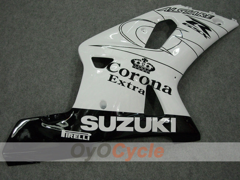 Injection Fairing kit for 01-03 GSX R600 - White, Black - Corona, MOTUL #OYO87901036