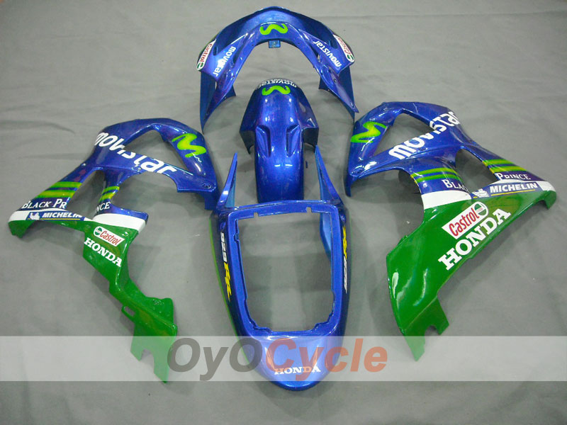 Injection Fairing kit for 00-01 CBR900RR 929 - Green, Blue - MICHELIN, Movistar #OYO87902847 Main image