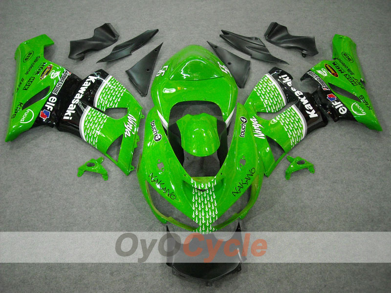Injection Fairing kit for 05-06 NINJA ZX-6R - Green, Black - Nakano #OYO87901885 Secondary image