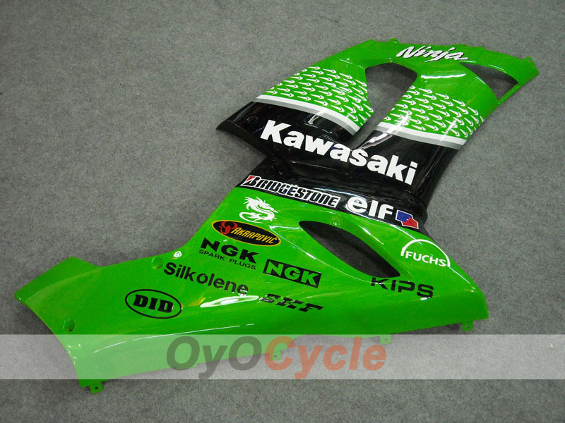 Injection Fairing kit for 05-06 NINJA ZX-6R - Green, Black - Nakano #OYO87901885