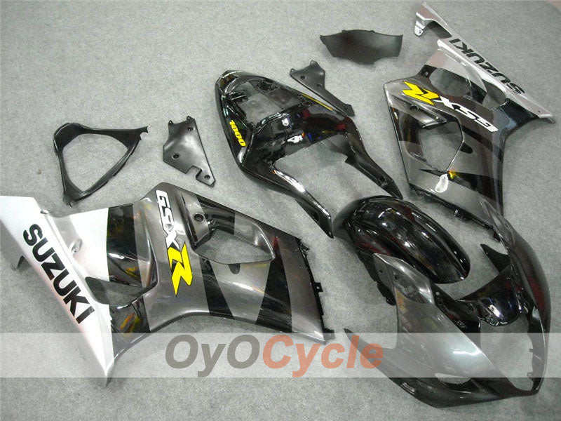 Injection Fairing kit for 03-04 GSX R1000 - Black, Silver - Factory Style #OYO87901846 Main image