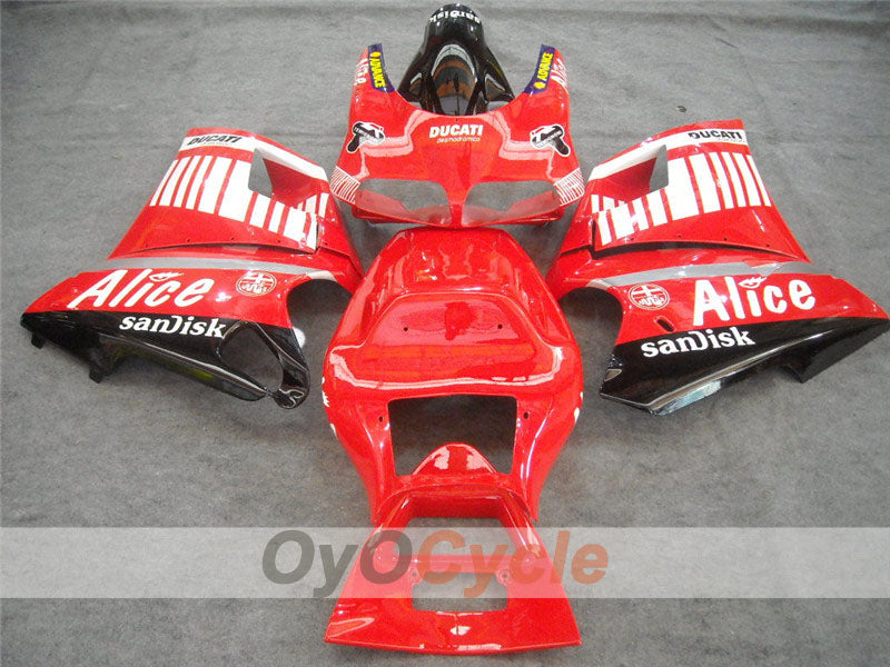 Injection Fairing kit for 02-04 Ducati 998 - Red, Black - Alice #OYO87902254