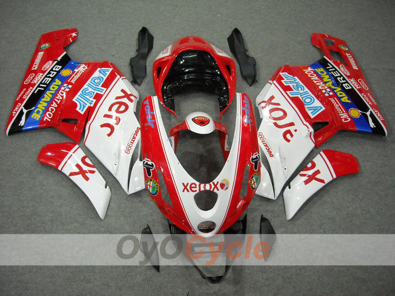 Injection Fairing kit for 03-04 Ducati 999 - Red, White - Xerox #OYO87902360