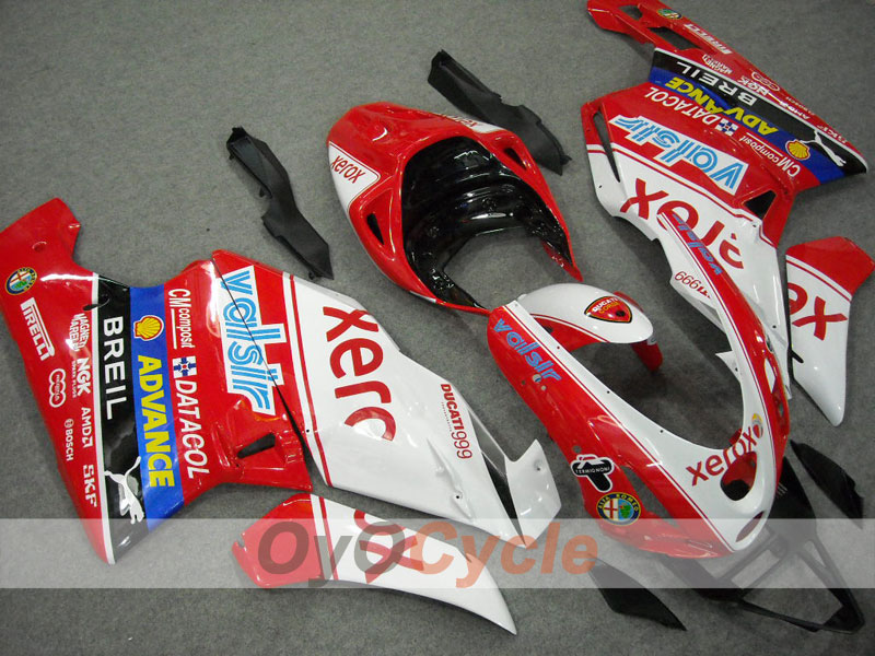 Injection Fairing kit for 03-04 Ducati 749 - Red, White - Xerox #OYO87902136 Main image