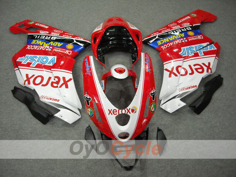 Injection Fairing kit for 03-04 Ducati 749 - Red, White - Xerox #OYO87902136
