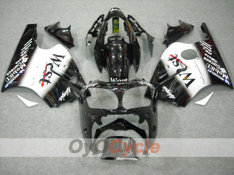 Injection Fairing kit for 00-01 NINJA ZX-12R - White, Black - West #OYO87903078