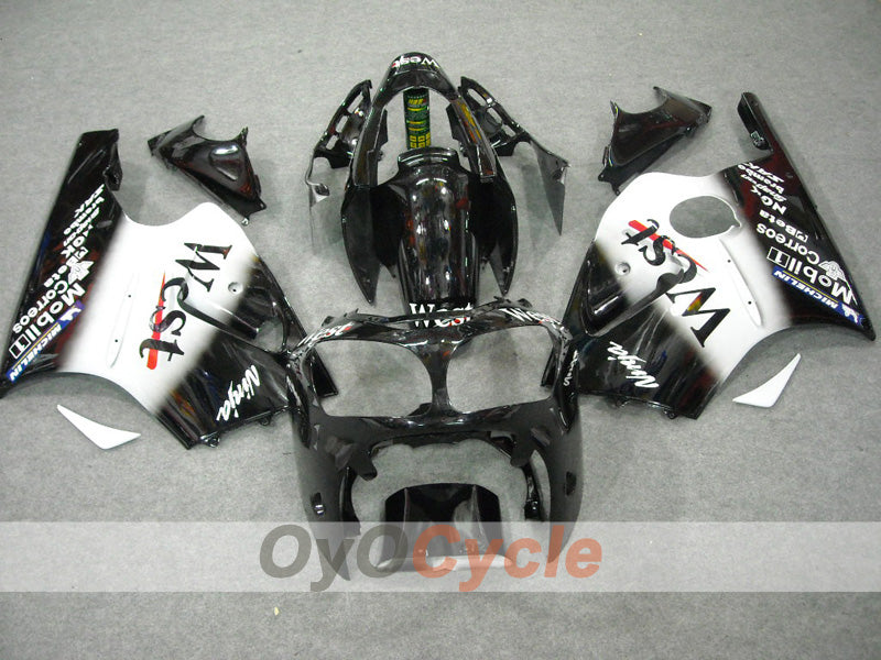 Injection Fairing kit for 00-01 NINJA ZX-12R - White, Black - West #OYO87903078