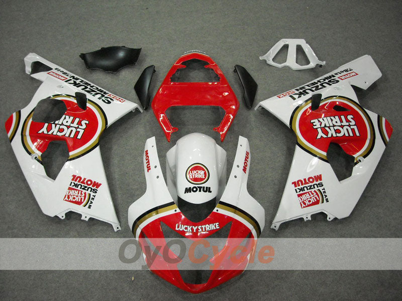 Injection Fairing kit for 04-05 GSX R750 - Red, White - Lucky Strike #OYO87901258