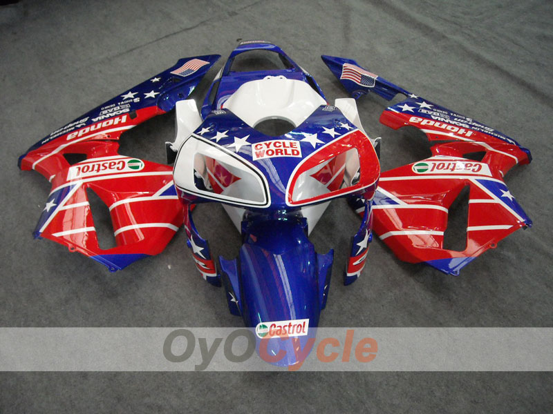 Injection Fairing kit for 03-04 CBR600RR - Red, Blue - Castrol #OYO87902505