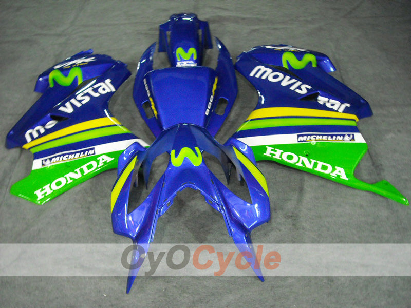 Injection Fairing kit for 02-13 VFR800 - Yellow, Blue - Movistar #OYO87902837