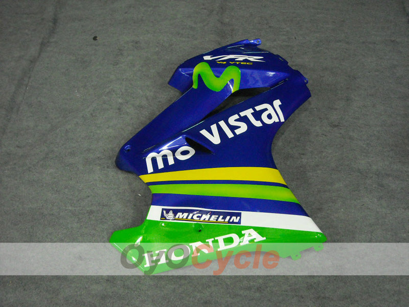Injection Fairing kit for 02-13 VFR800 - Yellow, Blue - Movistar #OYO87902837