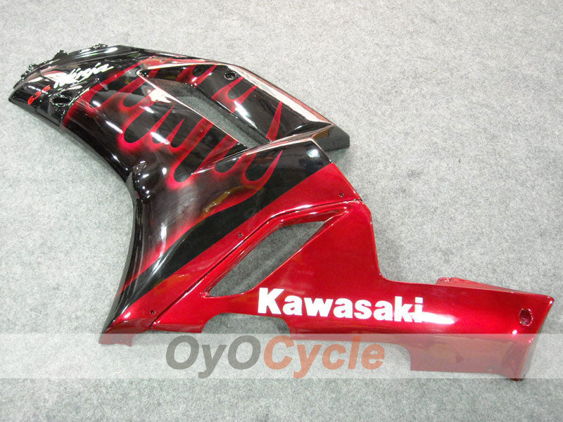 Injection Fairing kit for 07-08 NINJA ZX-6R - Red, Black - Flame #OYO87901934
