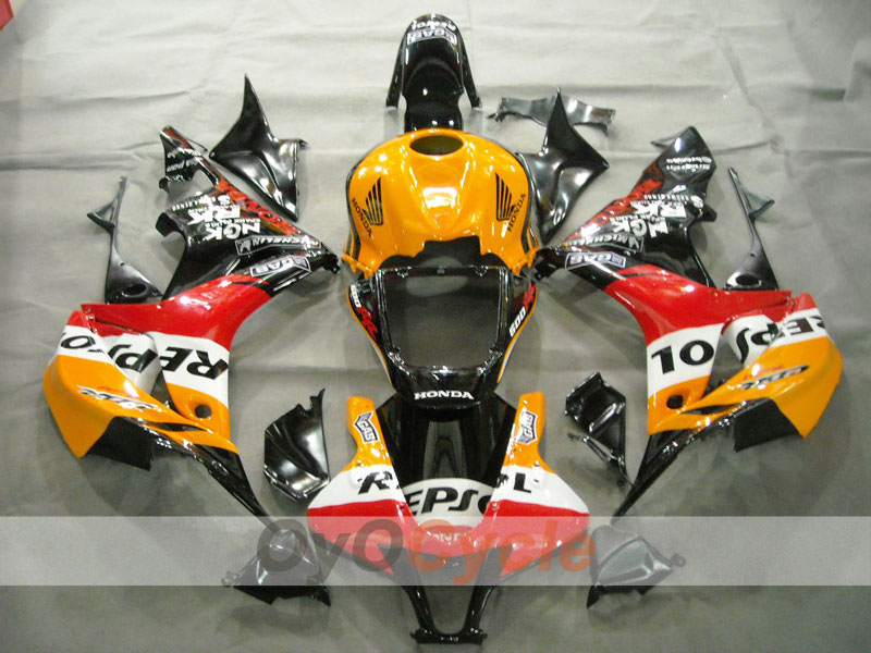 Injection Fairing kit for 07-08 CBR600RR - Orange, Black - Repsol #OYO87900428