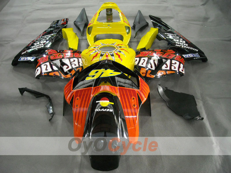 Injection Fairing kit for 05-06 CBR600RR - Yellow, Blue - MICHELIN, RK, Repsol #OYO87900330 Main image