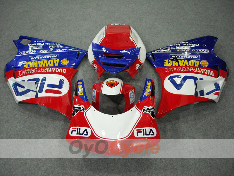 Injection Fairing kit for 99-02 Ducati 996 - Red, Blue - FILA #OYO87902217 Main image