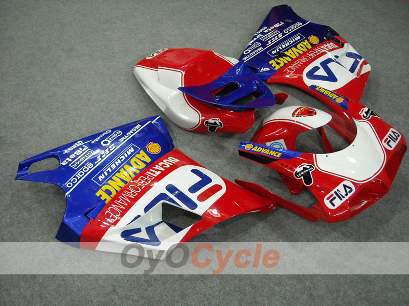 Injection Fairing kit for 99-02 Ducati 996 - Red, Blue - FILA #OYO87902217