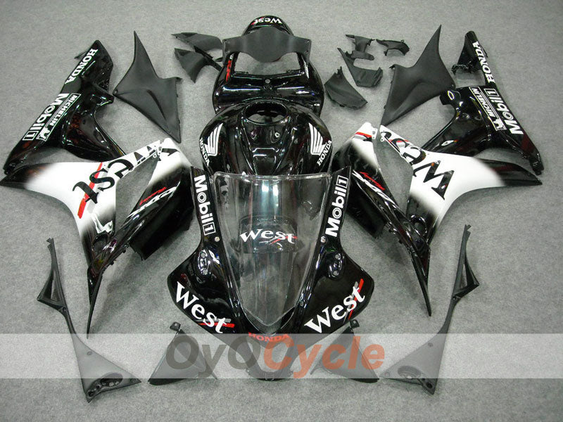 Injection Fairing kit for 07-08 CBR600RR - White, Black - West #OYO87900440
