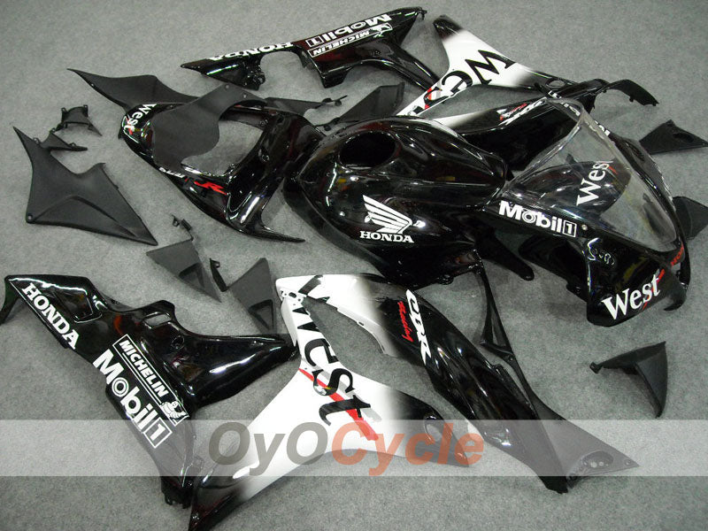 Injection Fairing kit for 07-08 CBR600RR - White, Black - West #OYO87900440