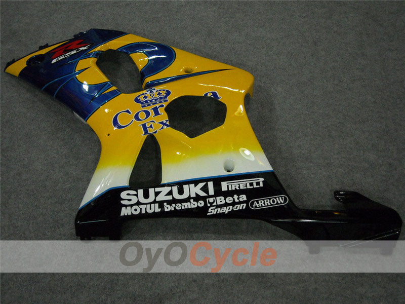 Injection Fairing kit for 00-02 GSX R1000 - Yellow, Blue - Corona #OYO87901709