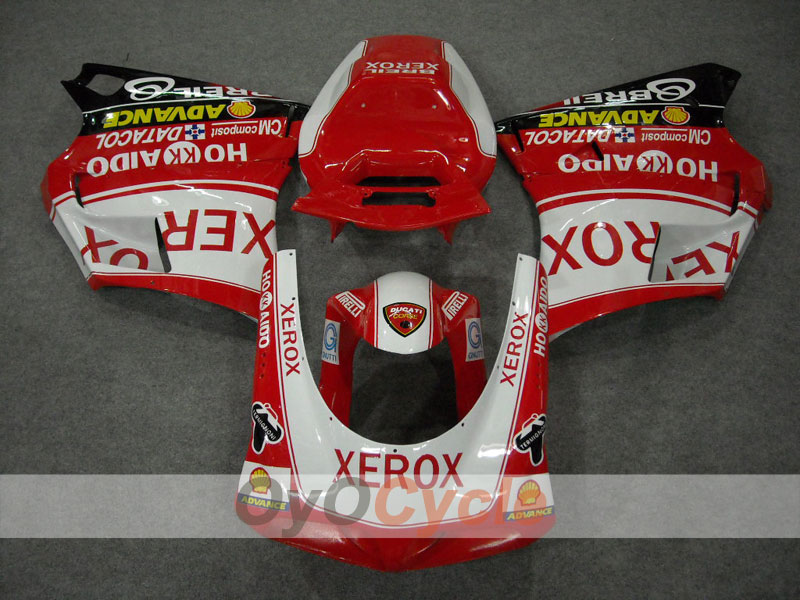 Injection Fairing kit for 02-04 Ducati 998 - Red, White - Xerox #OYO87902312
