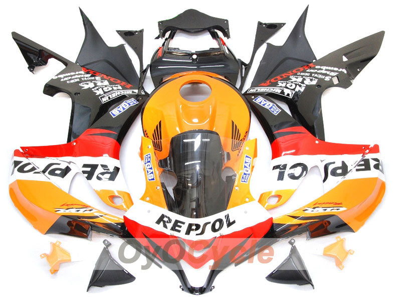 Injection Fairing kit for 07-08 CBR600RR - Orange, Black - Repsol #OYO87900427 Main image