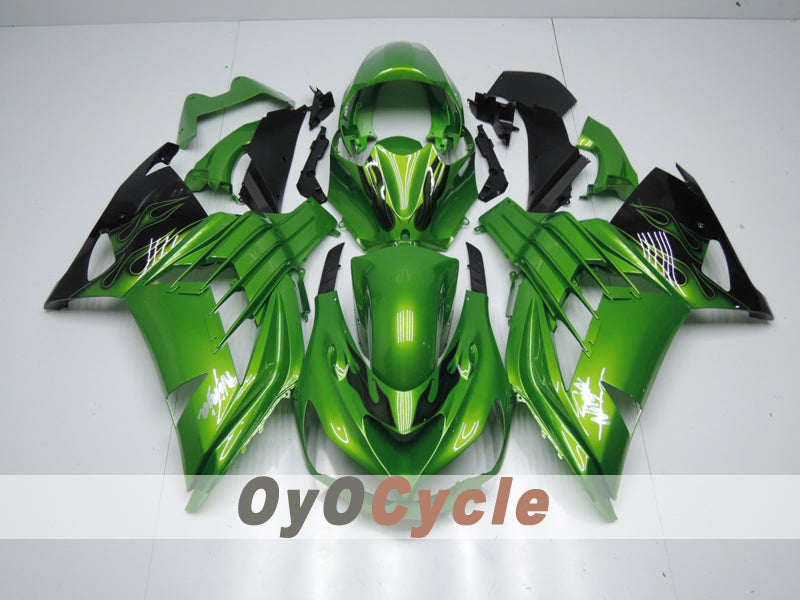 Injection Fairing kit for 12-25 NINJA ZX-14R - Green - Flame #OYO87914625 Main image