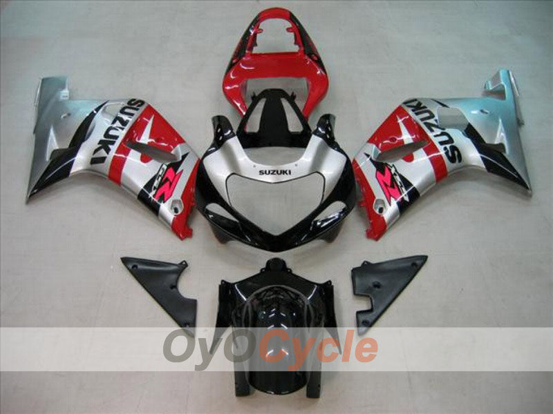 Injection Fairing kit for 00-03 GSX R750 - Red, Black, Silver - Factory Style #OYO87901091 Main image