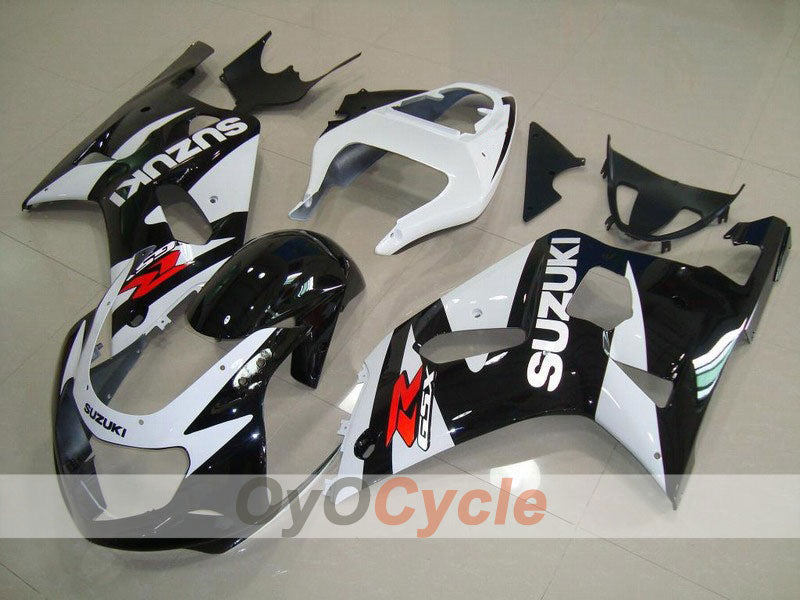 Injection Fairing kit for 01-03 GSX R600 - White, Black - Factory Style #OYO87901087 Main image