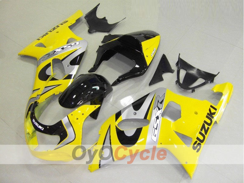 Injection Fairing kit for 00-03 GSX R750 - Yellow, Black - Factory Style #OYO87901103 Main image