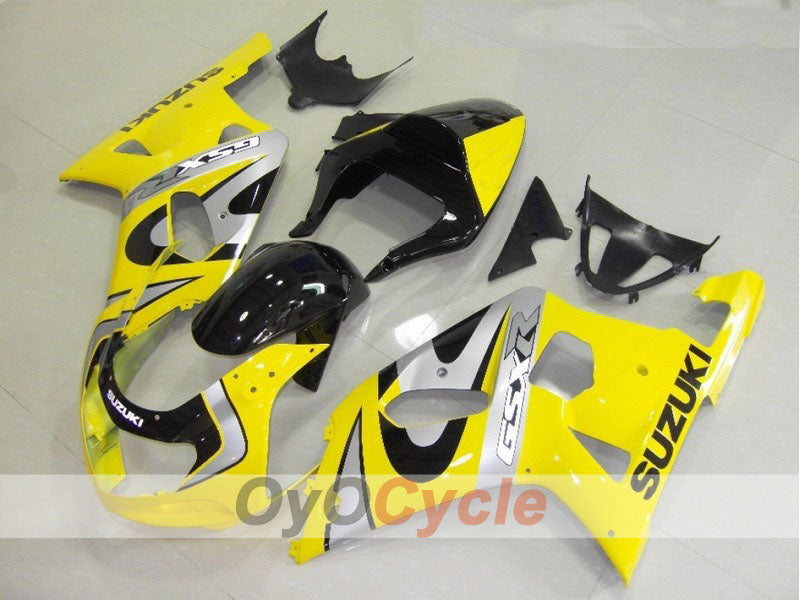 Injection Fairing kit for 01-03 GSX R600 - Yellow, Black - Factory Style #OYO87901099 Main image